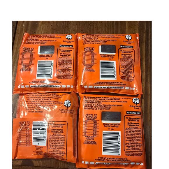 4 NOS No‎ Nonsense Sheer to Waist Sz Petite/Medium 3Nude 1Black Sandlefoot - Picture 2 of 6